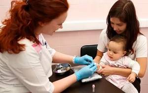 Взятие анализа крови у ребёнка